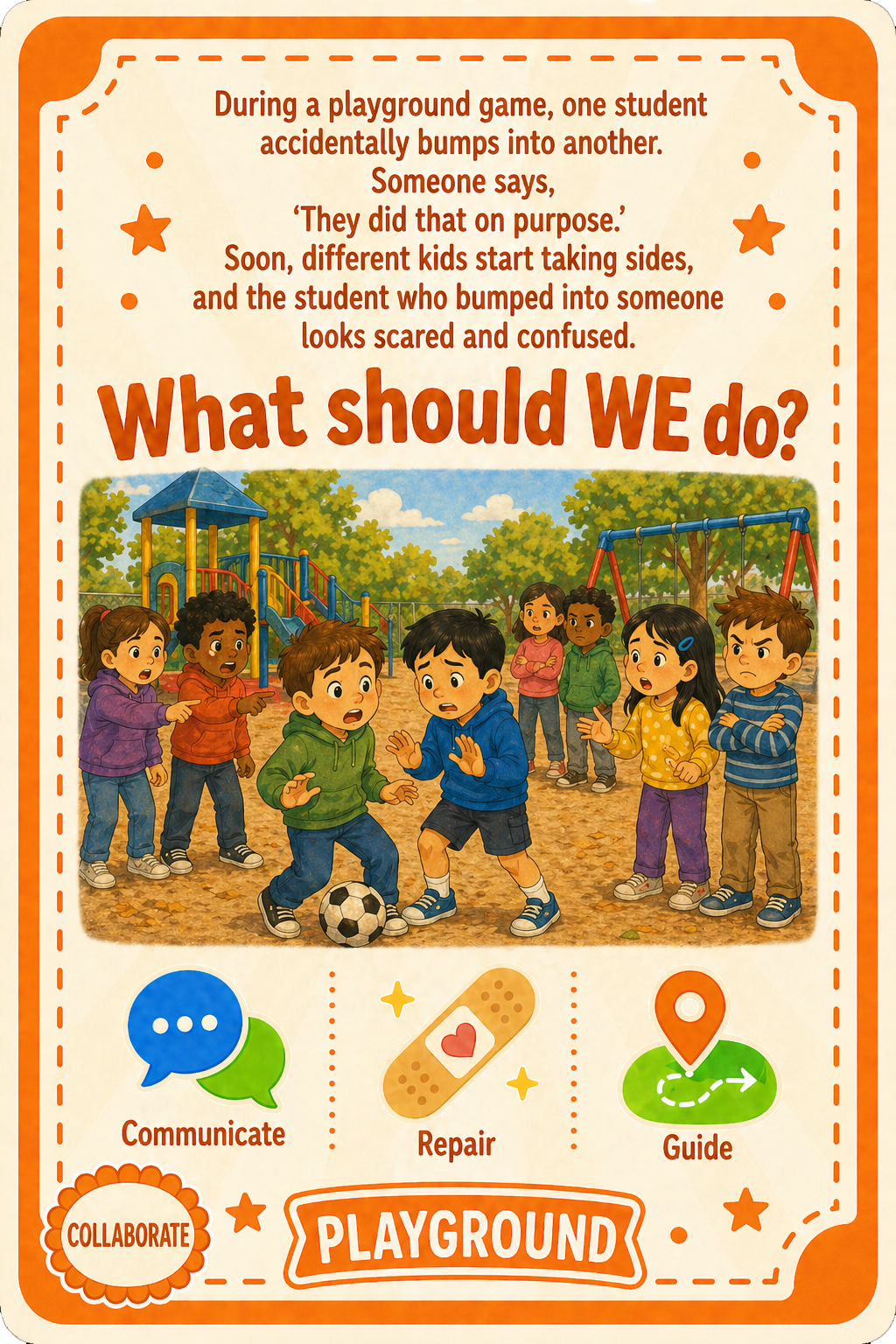 Playground cooperative challenge card